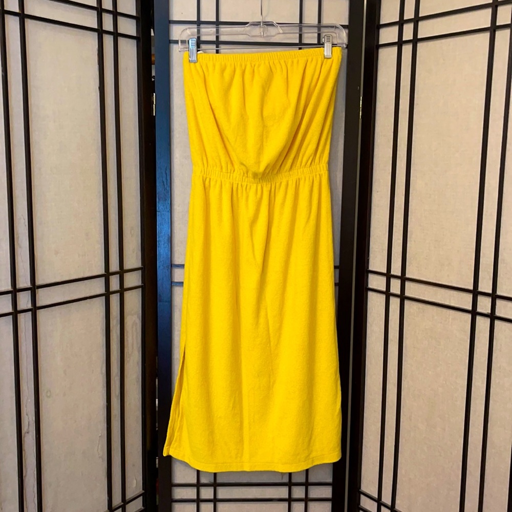 Bright Yellow Strapless Dress